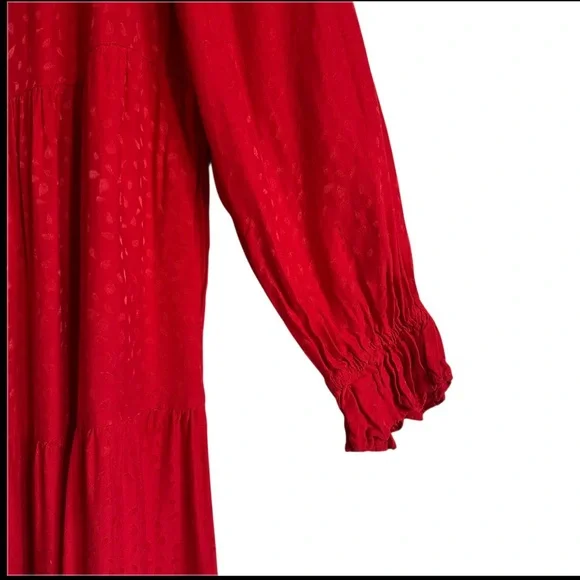 Anthropologie Maeve Wendy Red Tiered Maxi Dress Size 1X - Picture 10 of 16